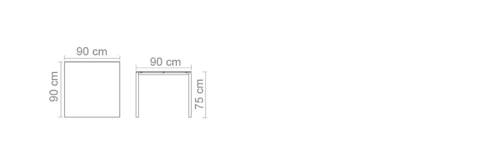 ARQUILINE SQUARE TABLE | 4 PERSONS