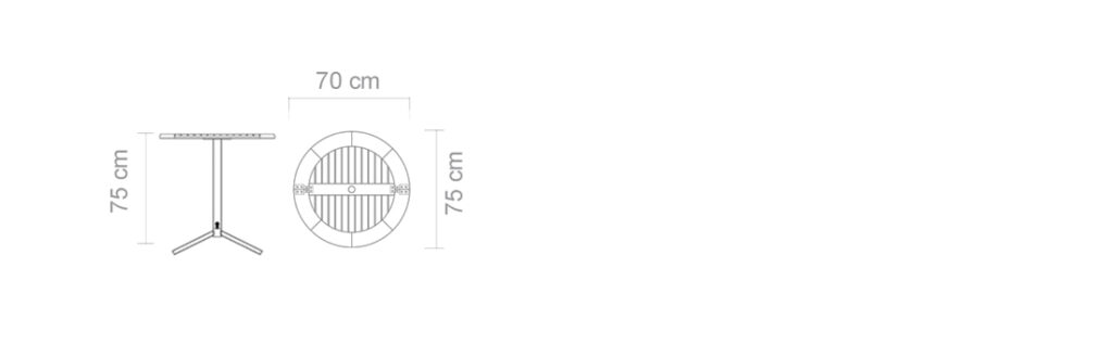 COFE ROUND TABLE D.70 CM | 4 PERSONS