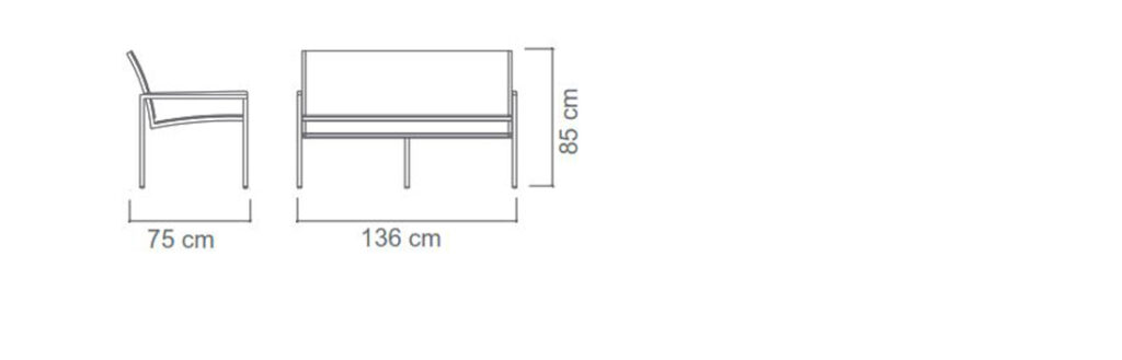 DEEP SEATING BENCH 2 SEATER