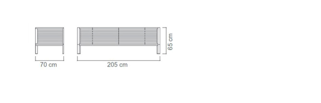 DEEP SEATING BENCH 3 SEATER