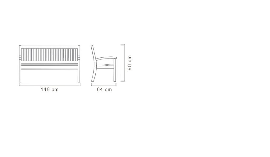 DEEP SEETING BENCH 2 SEATER