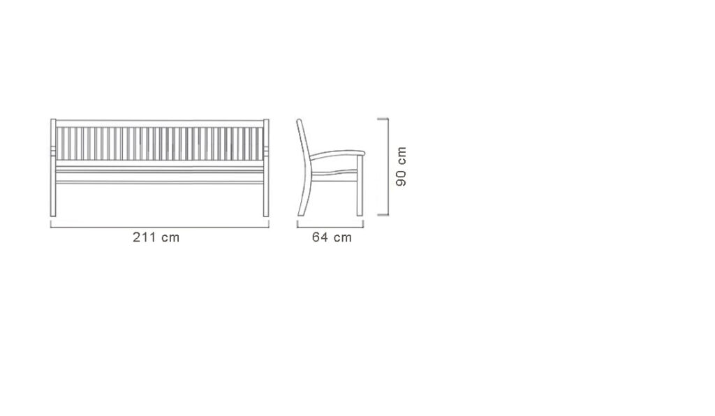 DEEP SEETING BENCH 3 SEATER