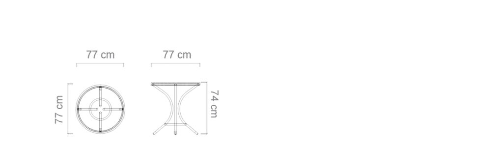 OLIVE ROUND TABLE D 70 CM | 4 PERSONS